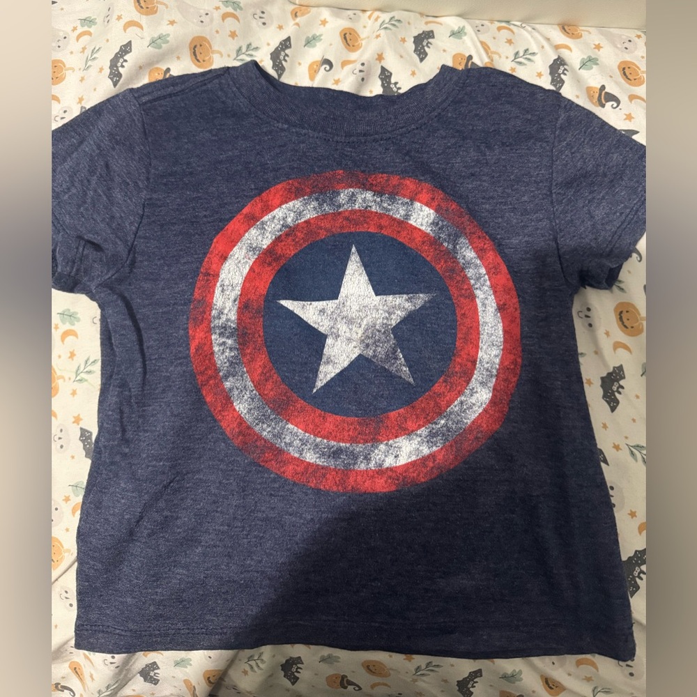 Marvel Navy Tee with Iconic Captain America Shield Design